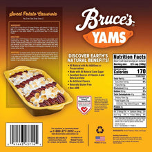 Packaging panel for cut sweet potatoes in syrup with nutrition facts