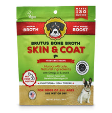 Brutus Bone Broth Skin & Coat meal topper powder pouch, salmon vegetable recipe, 3.5 oz