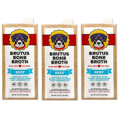 Brutus Bone Broth, Beef Bone Broth Adult Dog Meal Topper, 32 oz., 3 pk.