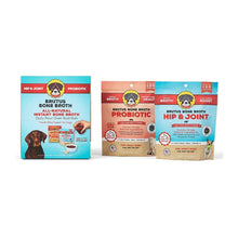Brutus bone broth hip & joint and health probiotic dog food powder pouches, front view