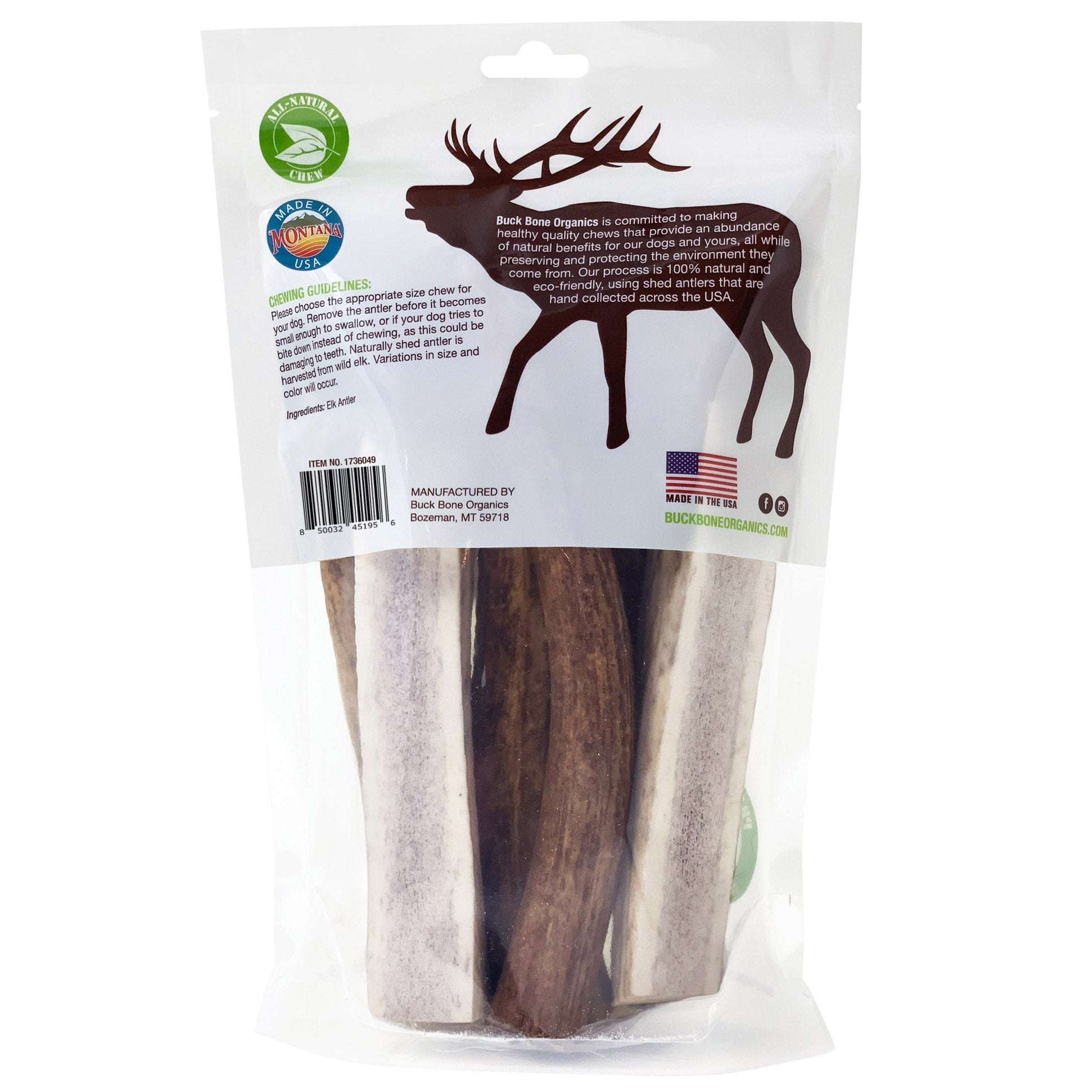 Buck Bone Organics Elk Antler Dog Chews