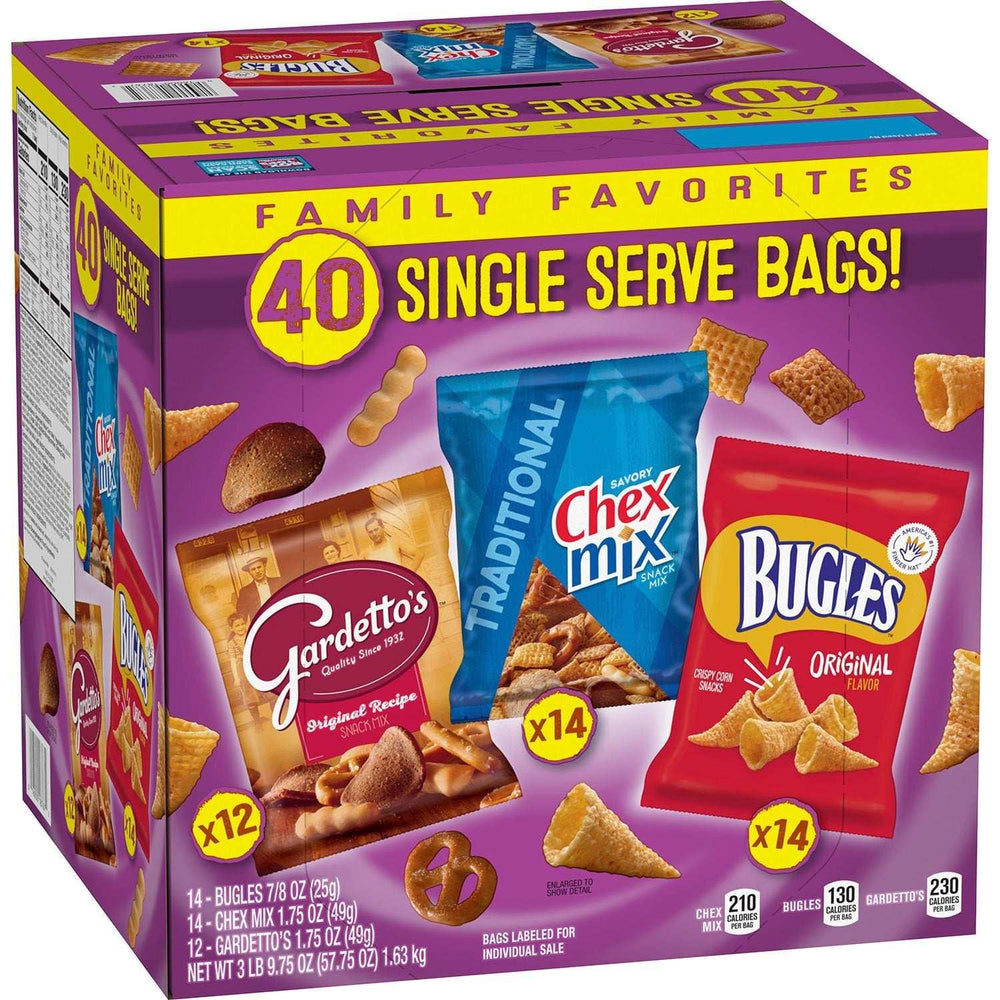 Bugles, Chex Mix & Gardetto Variety Pack Snacks, 40 pk. - USA MEGA SHOP