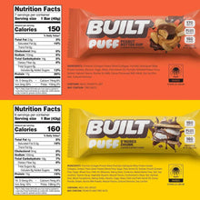 Protein bar package back panel with Nutrition Facts and ingredient list