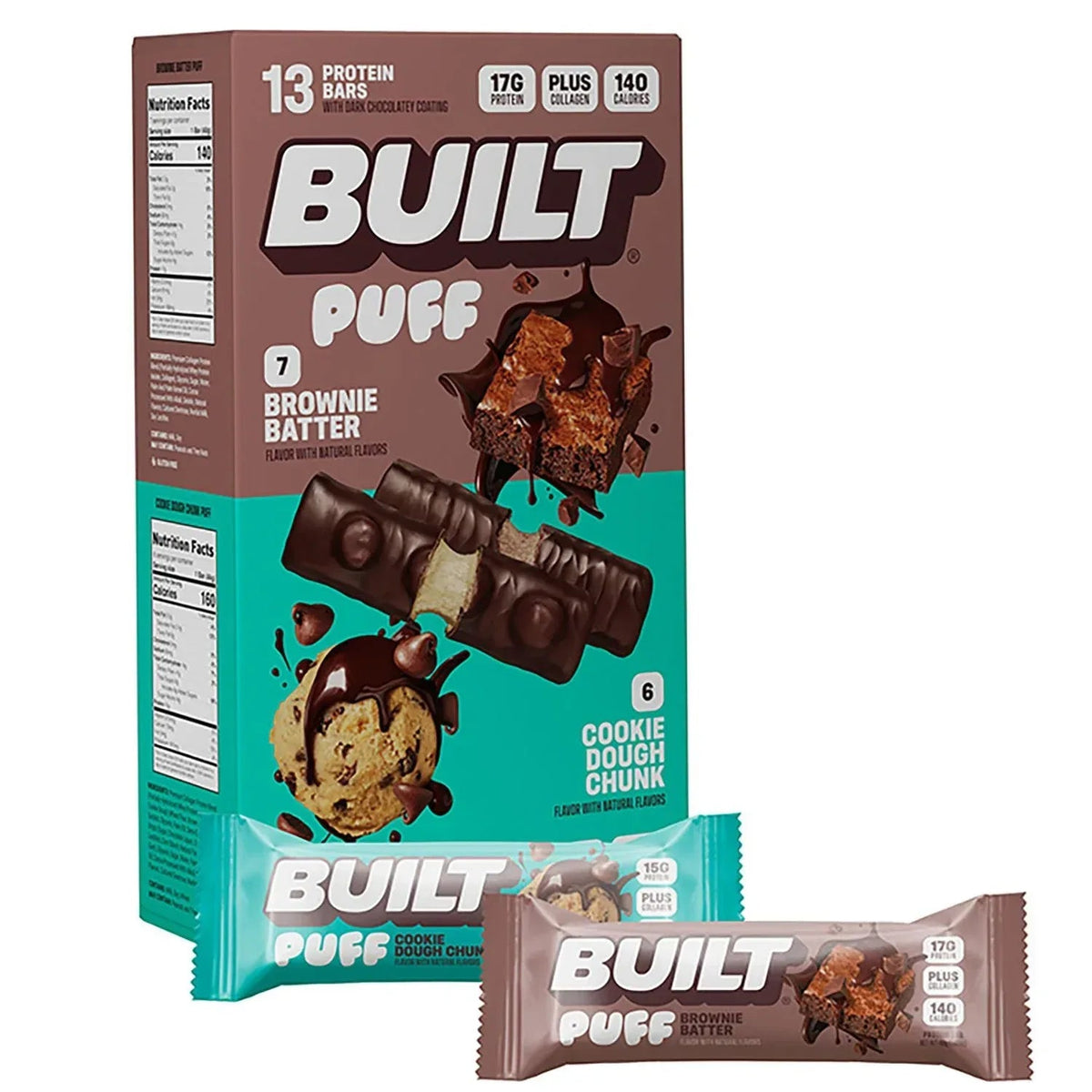 Built Bar Puff & Chunk Protein Bars, Variety Pack, 13 ct.