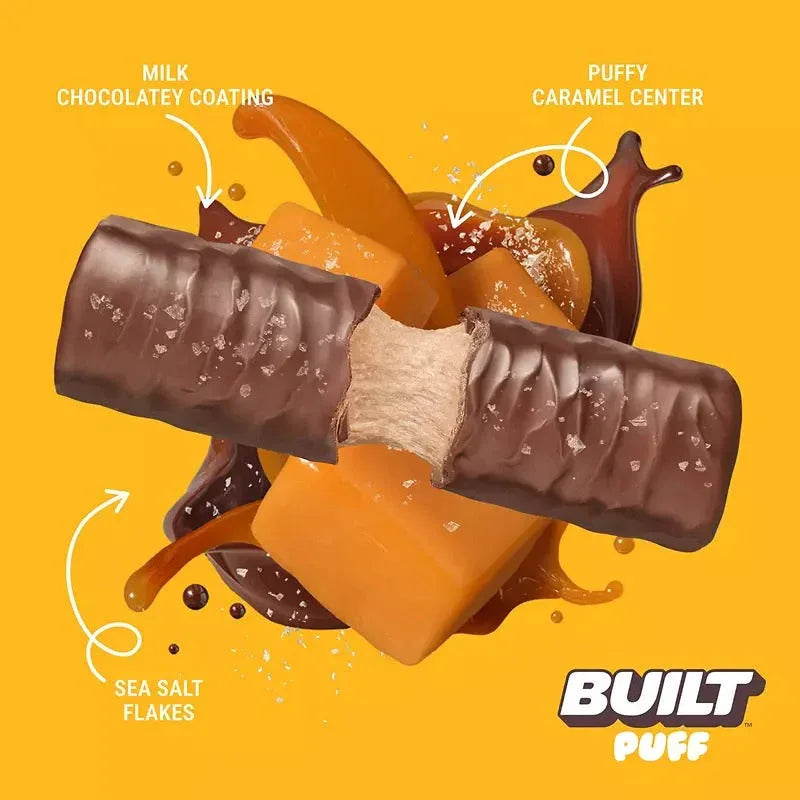 Built Puff, Protein Bar Variety Twin Pack, Brownie Batter & Salted Caramel, Value Pack, 13 ct./1.41 oz. - USA MEGA SHOP