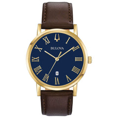 Bulova Classic Three Hand Leather Watch, 40mm - USA MEGA SHOP