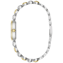 Two-tone metal bracelet for ladies watch, silver links with gold accent links