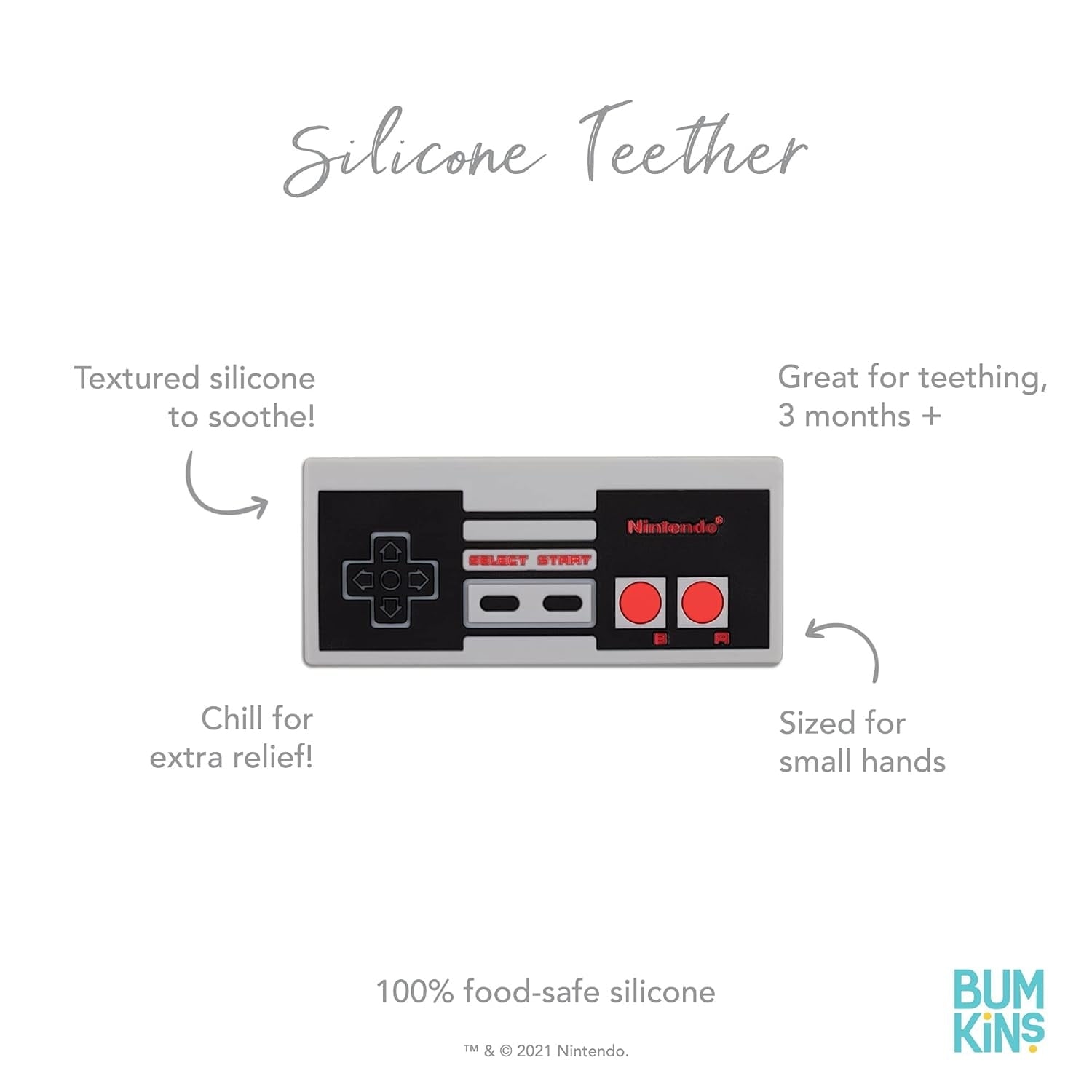 Bumkins Baby Silicone Nintendo Teether (NES Controller)