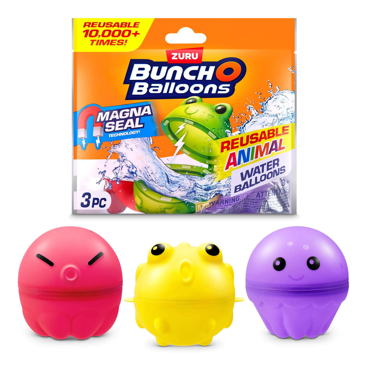Bunch O Balloons 3 pack Reusable Eco-Friendly Animal Balloons Self Sealing Water Toys Ages 3+ by ZURU