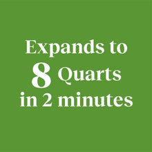 Green label text: Expands to 8 Quarts in 2 minutes