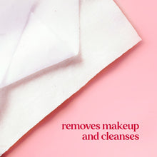 White facial cleansing wipe sheet, soft folded texture