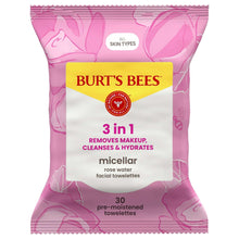 Burt's Bees 3-in-1 micellar rose water facial towelettes pouch, 30 count