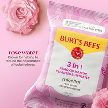 Burt's Bees micellar facial towelettes pouch with rose water