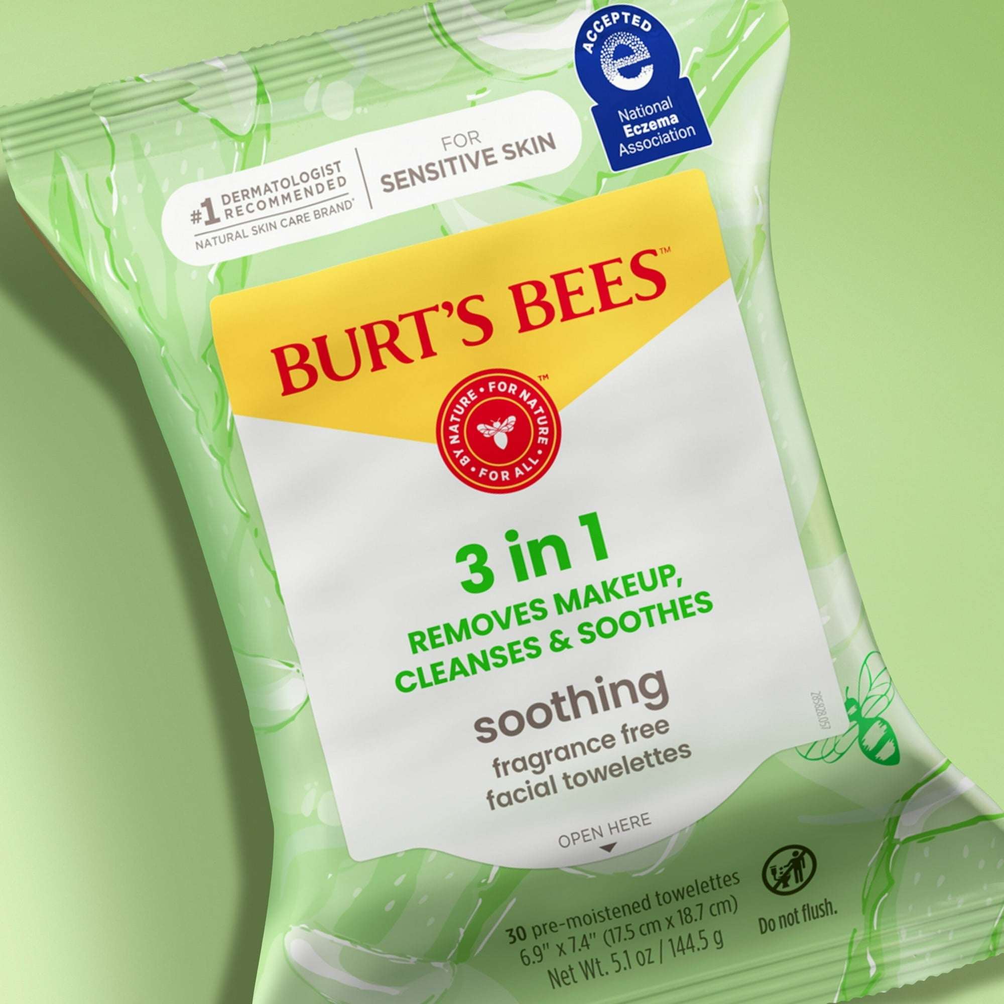 Burt's Bees Soothing Fragrance Free Facial Towelettes, 30 ct. Pack