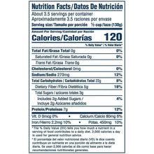 Nutrition facts panel for dark red kidney beans with calories and nutrient info