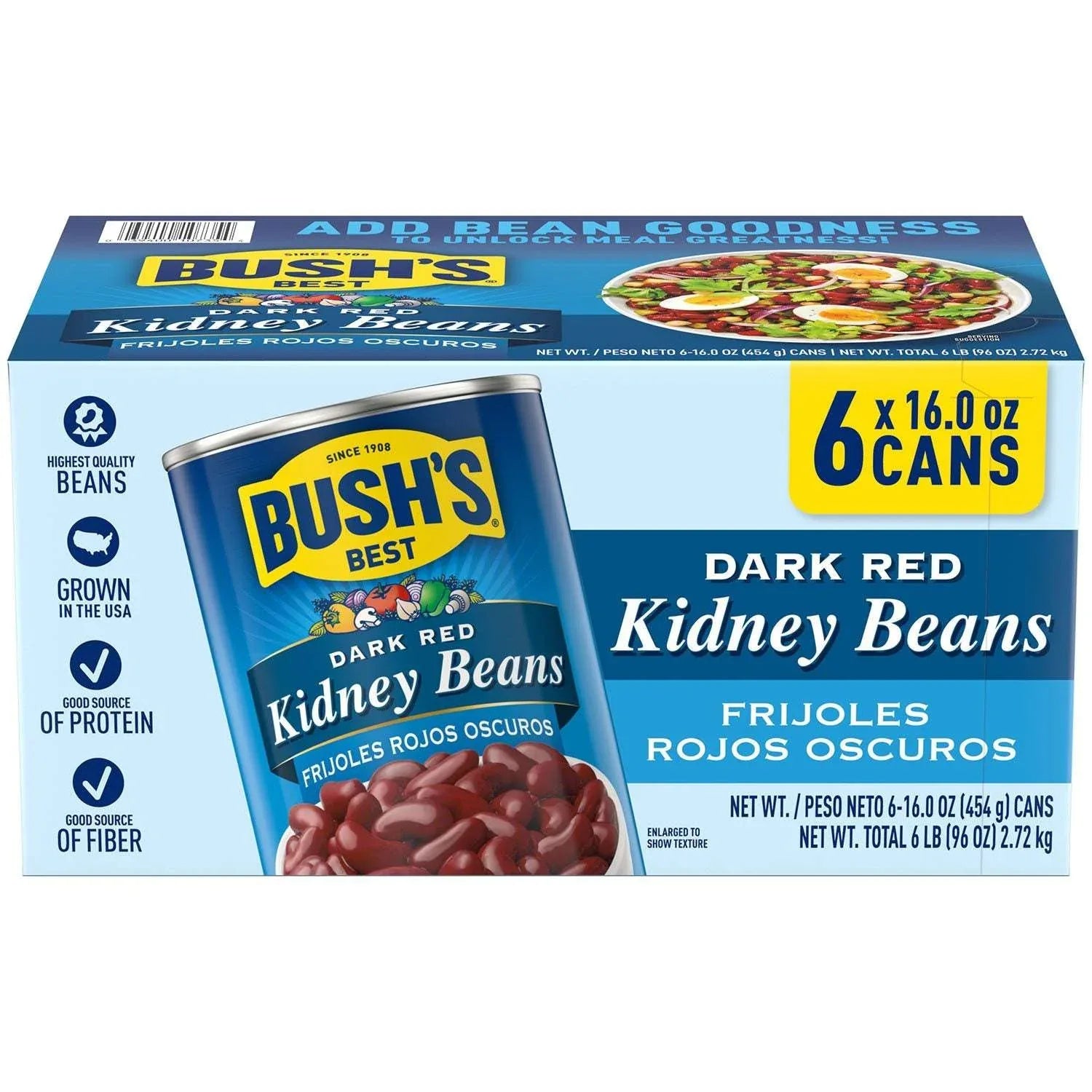 Bush's Dark Red Kidney Beans 16 oz., 6 pk. - USA MEGA SHOP