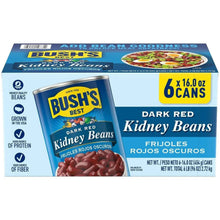 Bush's Best dark red kidney beans multipack can carton, 6 x 16 oz