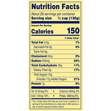 Baked beans Nutrition Facts label with calories, sodium, carbs, and protein