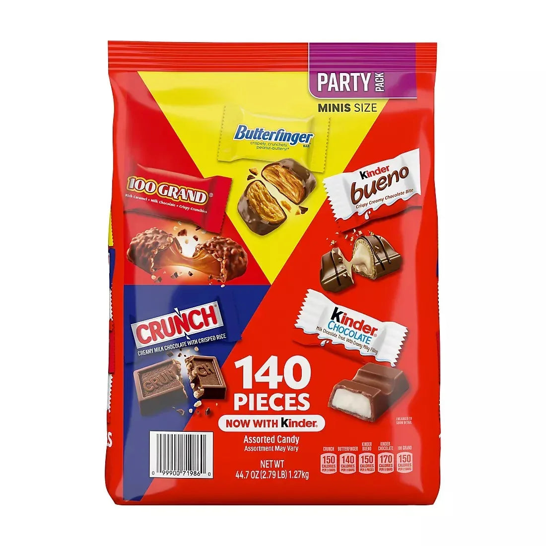 Butterfinger, Crunch, 100 Grand, Kinder & More Variety Candy, 140 ct.
