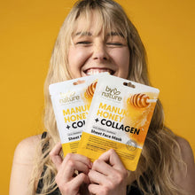 Manuka honey & collagen sheet face mask pouches held together
