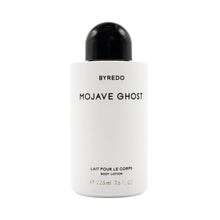 Byredo body lotion bottle with black cap and white front label