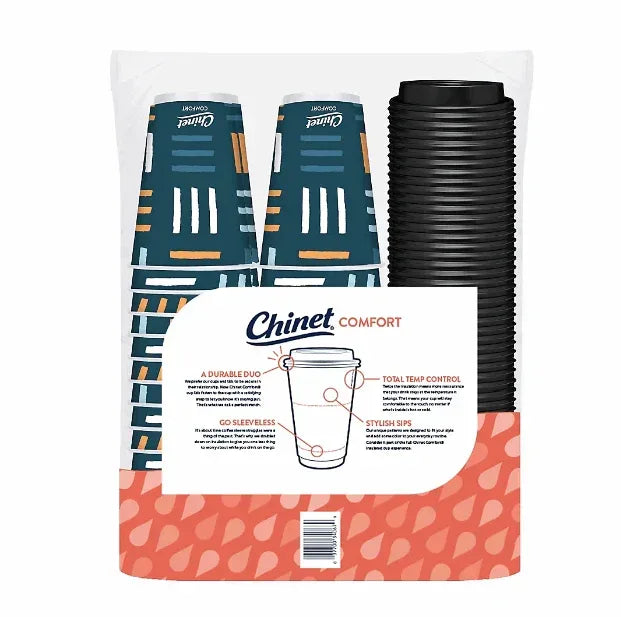Chinet Comfort Insulated Cup & Lids, 16 oz./70 ct. - USA MEGA SHOP