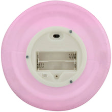 Lighted blow mold base back panel with battery compartment, pink housing