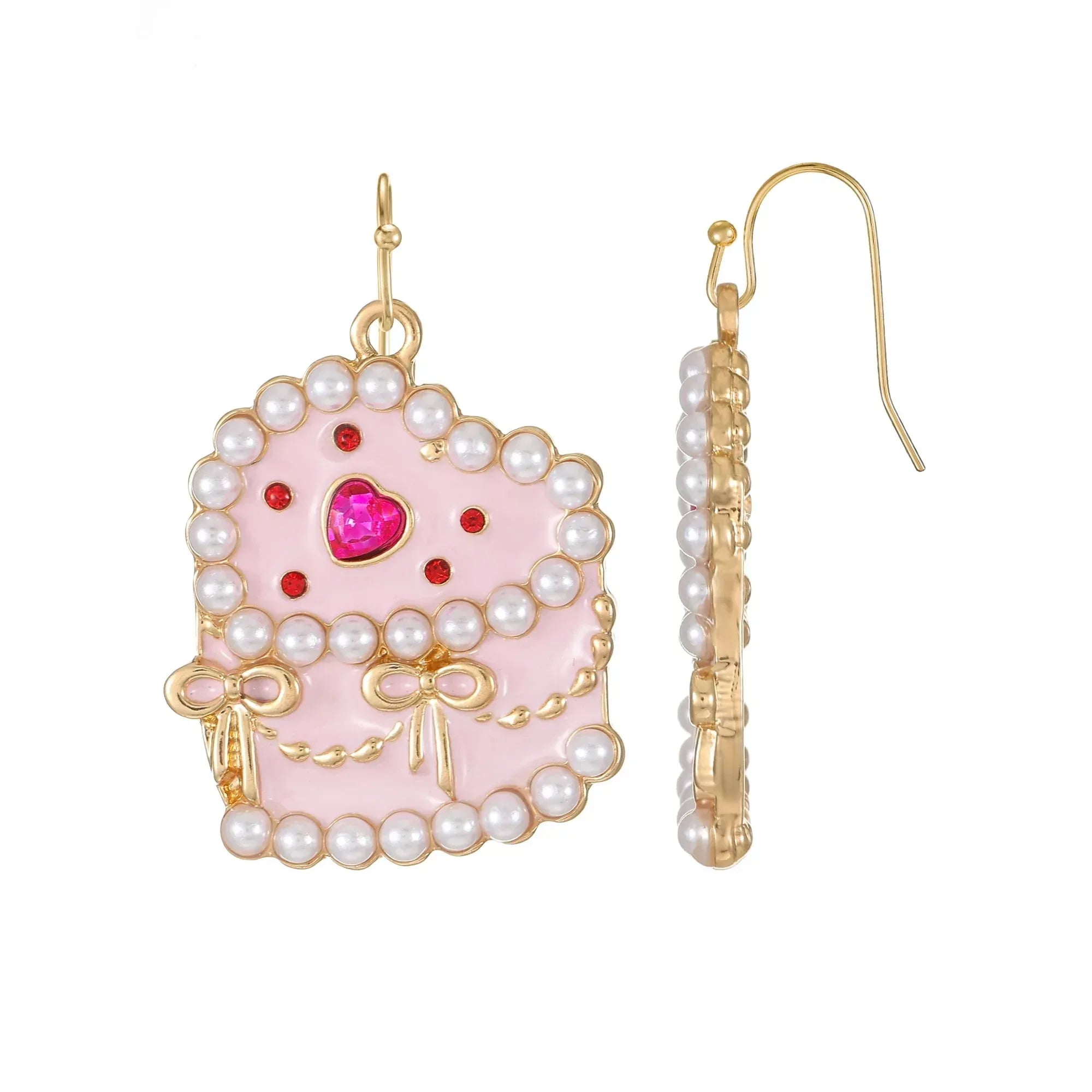 Way to Celebrate Valentine's Day Color Heart Cake Earrings, 1 Pair