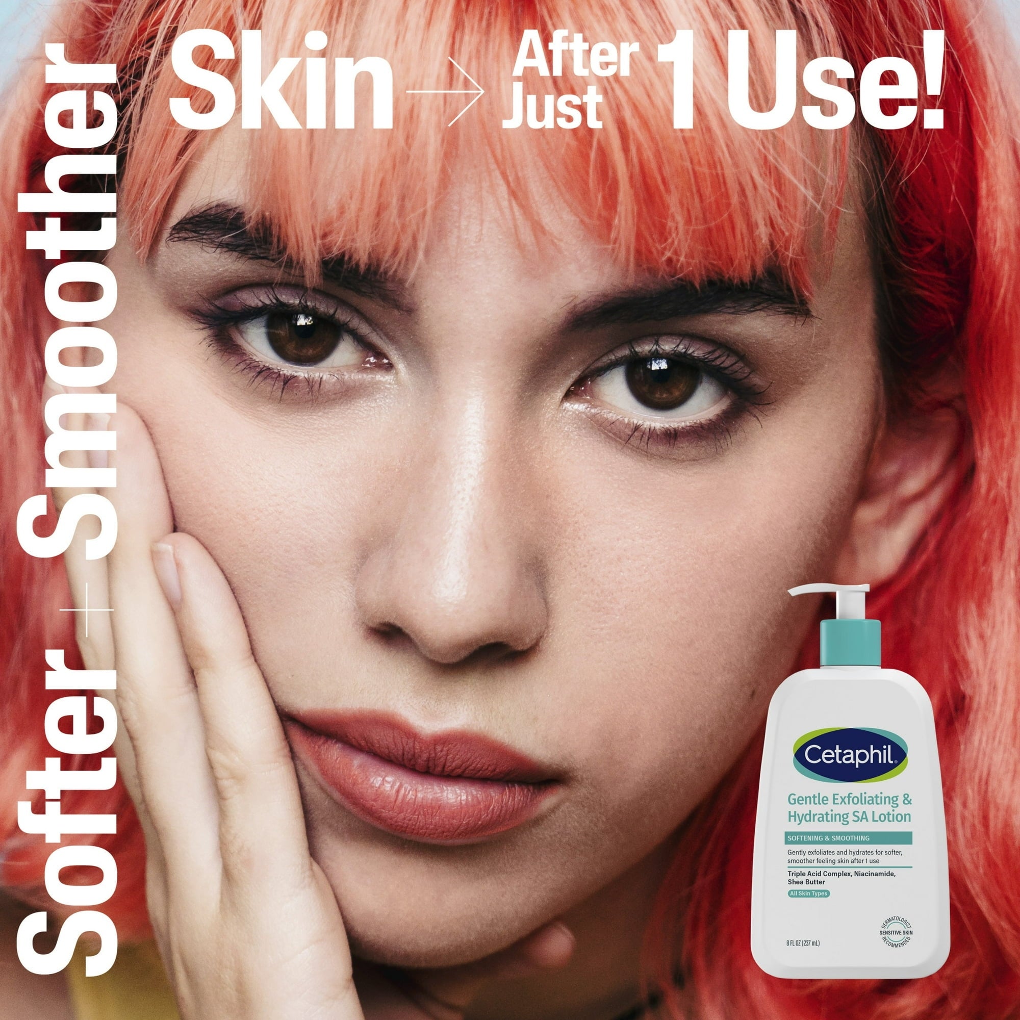CETAPHIL Gentle Exfoliating SA Face Lotion, Lightweight Moisturizer with Salicylic Acid, 8 fl oz