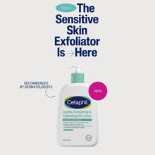Cetaphil Gentle Exfoliating SA lotion bottle with teal pump, sensitive skin