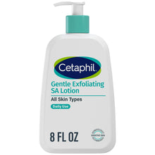 Cetaphil Gentle Exfoliating SA lotion bottle with teal pump, 8 fl oz