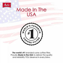 Cone coffee filter with bold #1 brand-style badge