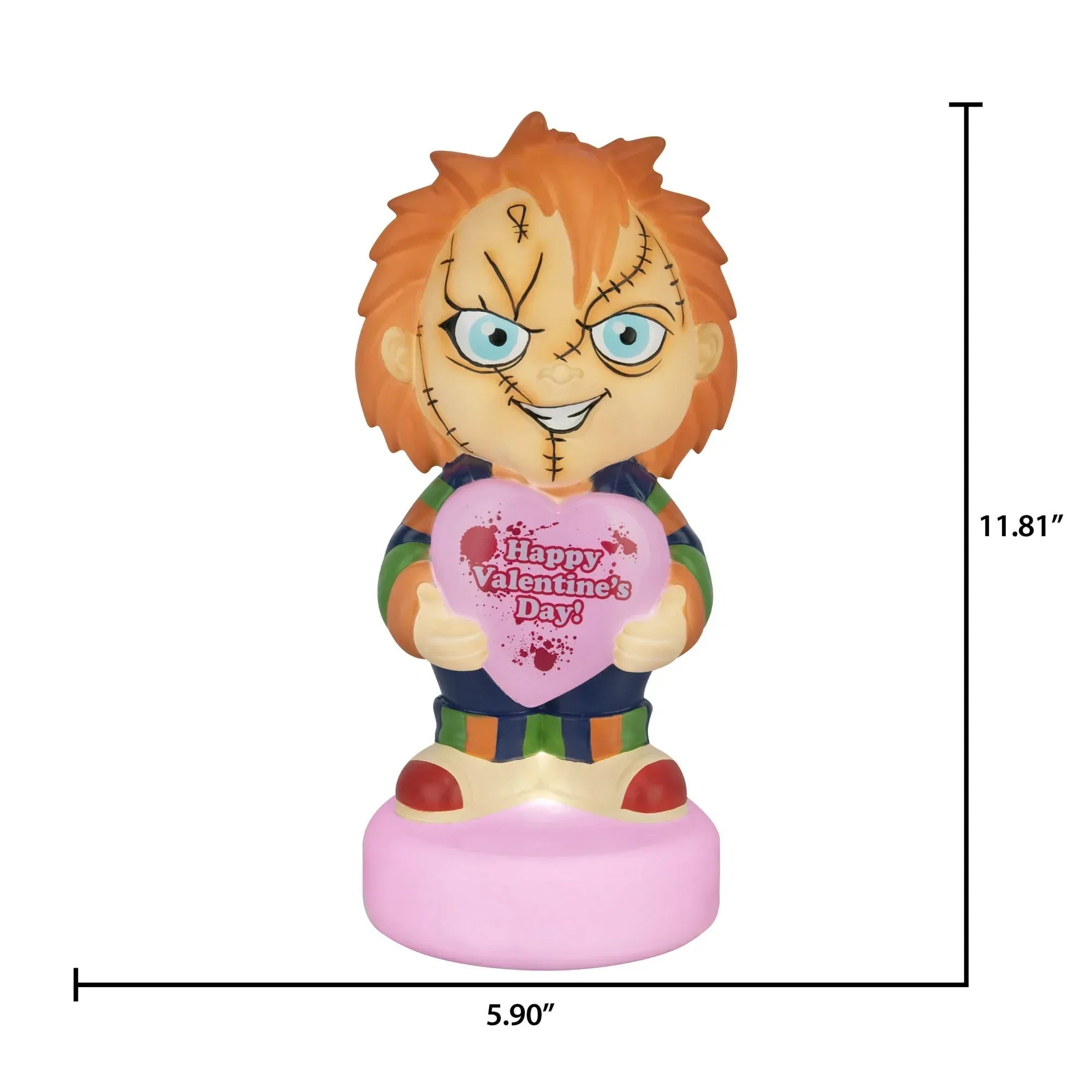 Valentines Day 14'' Lighted Blow Mold Decor Universal Chucky Happy Valentine's Day Heart
