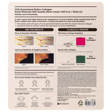 CKD retino collagen guasha neck cream box back label with directions and claims