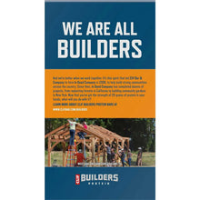 Protein variety pack box panel with “WE ARE ALL BUILDERS” wording