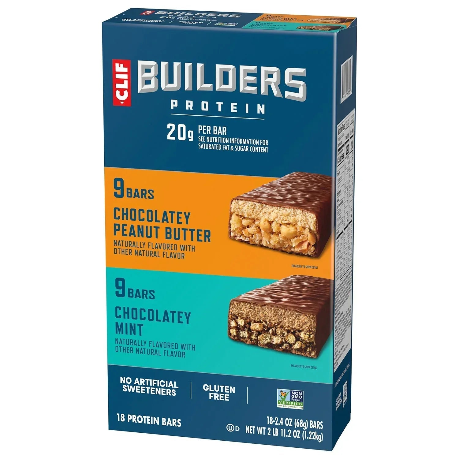 CLIF BUILDERS Gluten Free Protein Bars, Variety Pack, 18 pk.