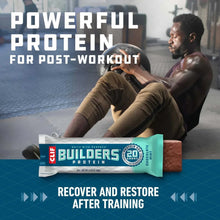 Protein bar promotional graphic with “POWERFUL PROTEIN” and recovery after training text