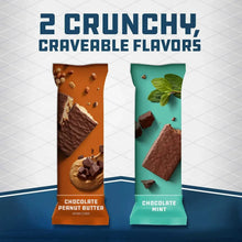 Chocolate peanut butter and chocolate mint protein bar wrappers (2 flavors)
