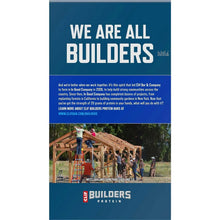 CLIF BUILDERS protein bar box back panel with “WE ARE ALL BUILDERS” text
