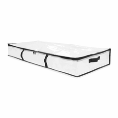 Mainstays Heavy Duty Clear Under-Bed Storage Bag with Handles, Zipper Closure, 42" x 18" x 6"