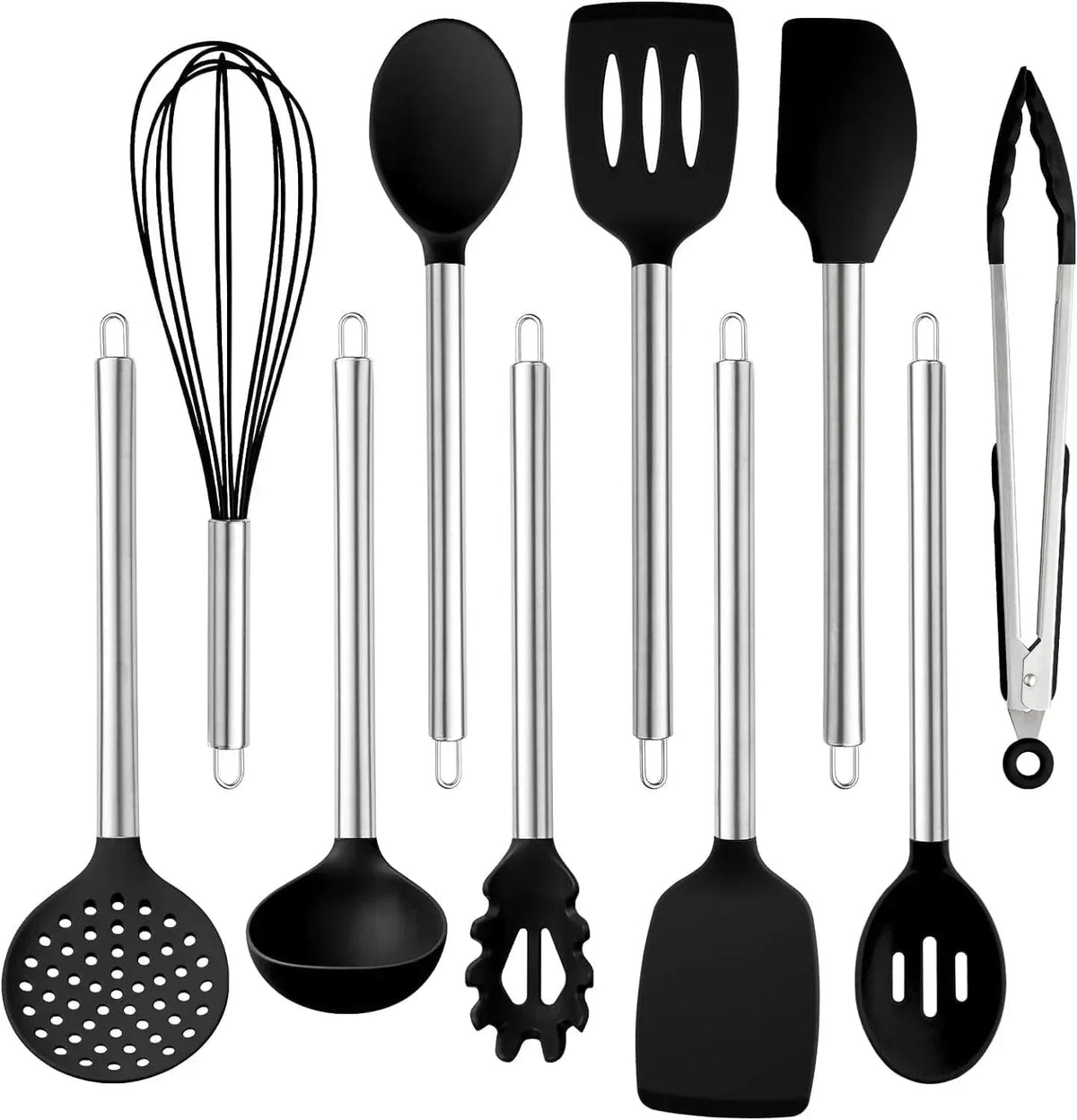 COOK WITH COLOR 10-Pc Cooking Utensils Set Kitchen Gadgets & Essentials, Black