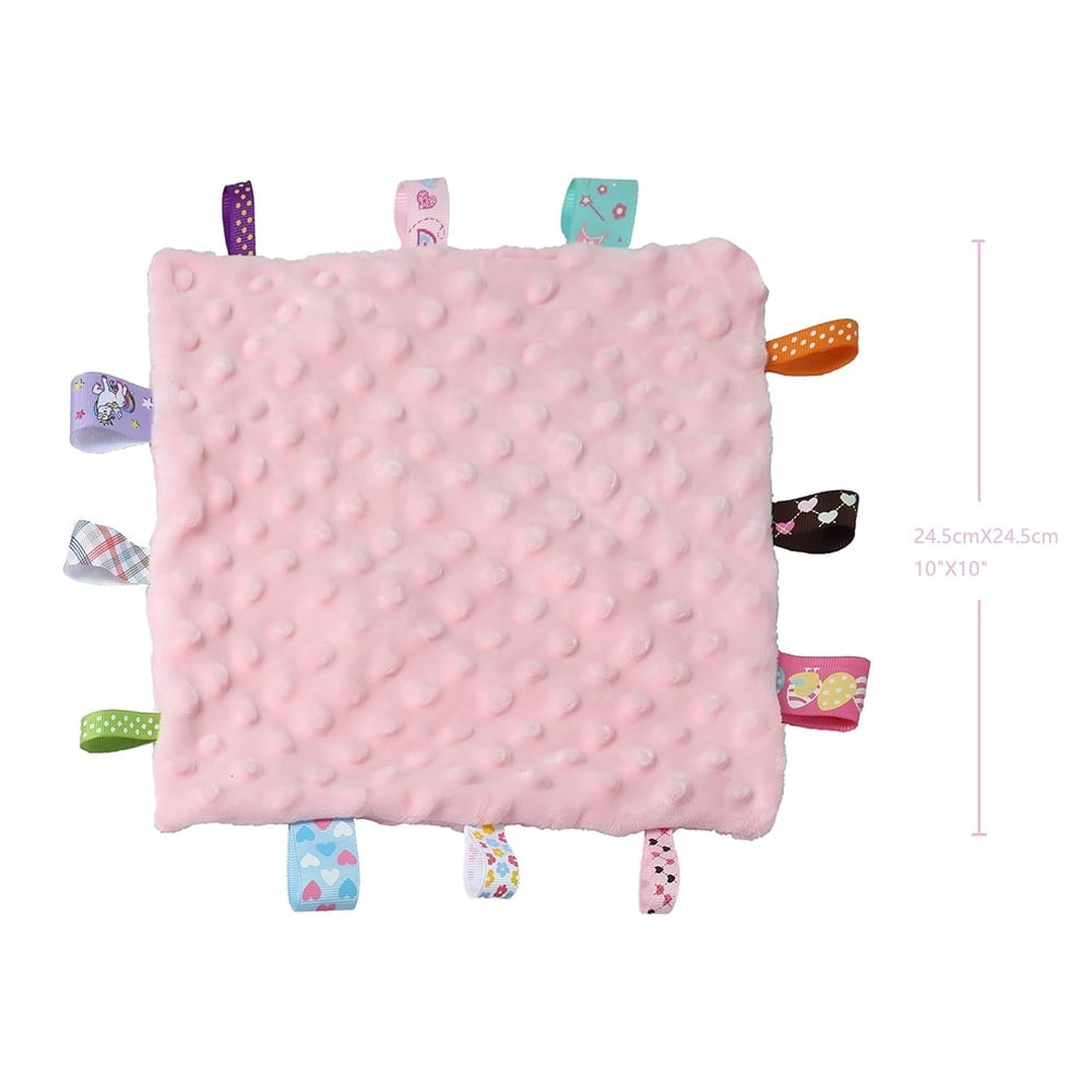 CREVENT Baby Gift Set Storage Basket with 2 Baby Blanket,1 Security Blanket,1 Taggie,1 Gift Bag with Ribbon, Blue, Unisex, 5Items