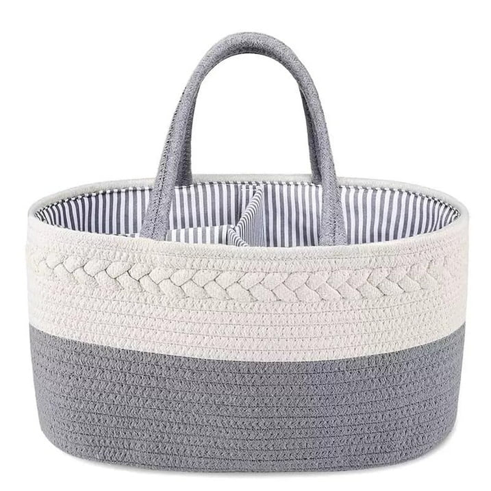 CREVENT Baby Gift Set Storage Basket with 2 Baby Blanket,1 Security Blanket,1 Taggie,1 Gift Bag with Ribbon, Blue, Unisex, 5Items