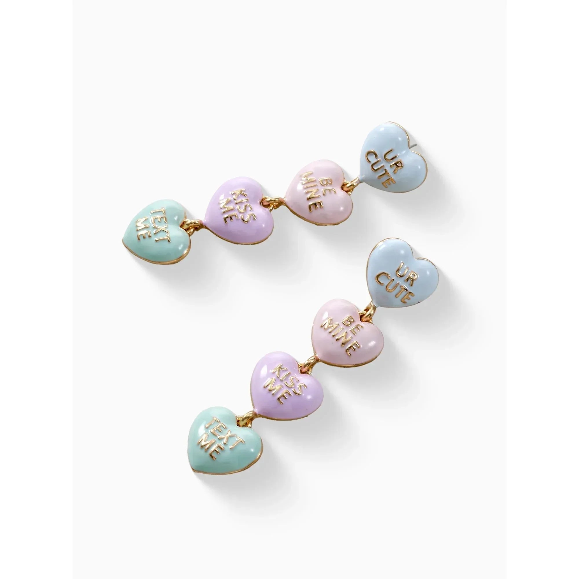Way to Celebrate Valentine's Day Linear Multicolor Heart Earrings, 1 Pair