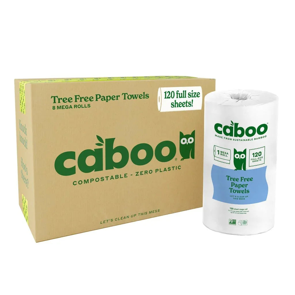 Caboo Bamboo Paper Towels, 2-ply, 120 Sheets, 8 Rolls - USA MEGA SHOP