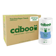 Caboo bamboo paper towels bundle with cardboard box and roll, tree free 120 sheets