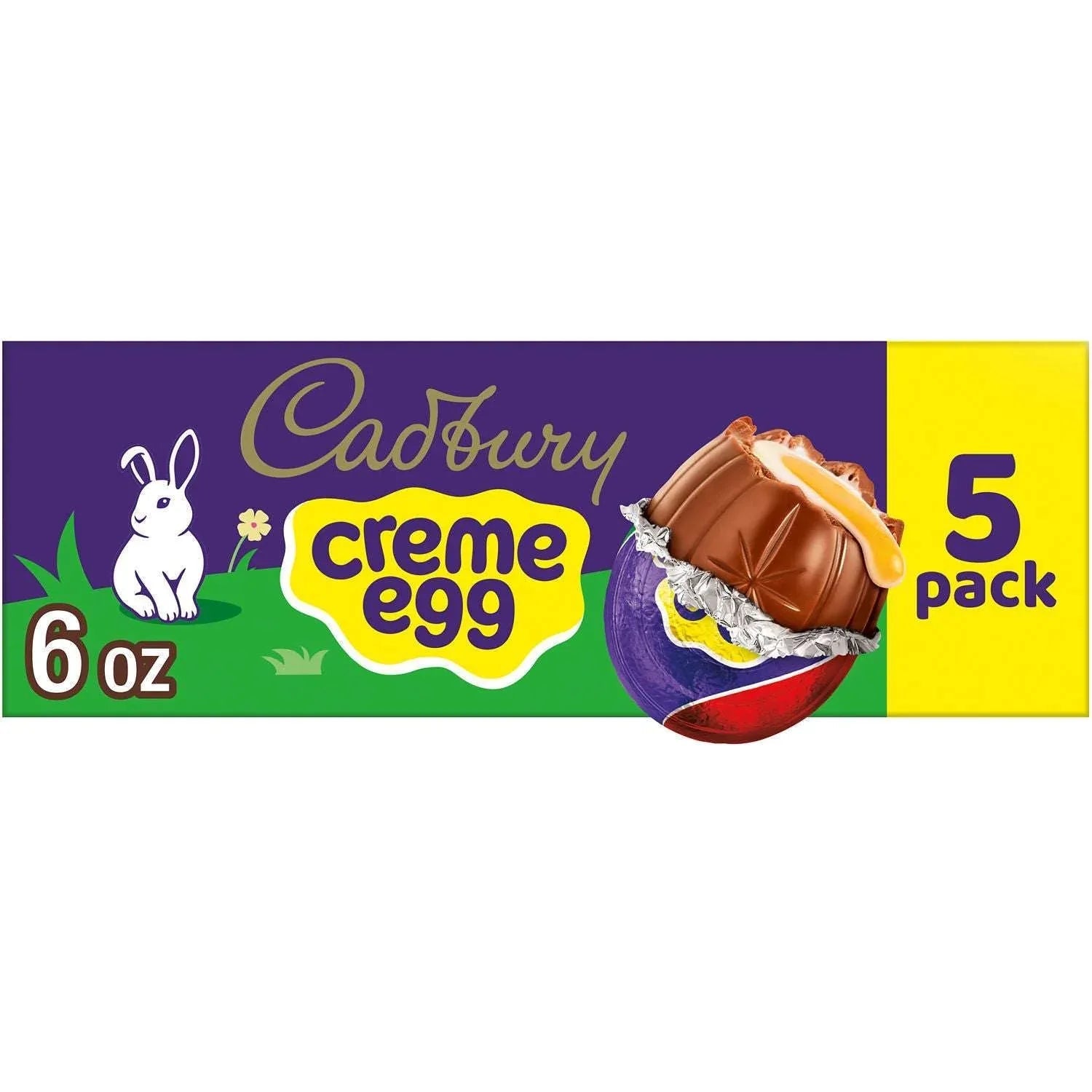 Cadbury Creme Egg Chocolate with Fondant Easter Candy Basket Stuffers, Eggs 1.2 oz, 5 Count