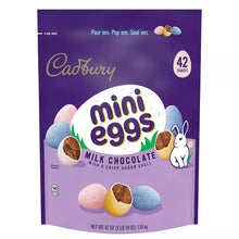 Milk chocolate mini eggs pouch, 42 oz net weight and front label