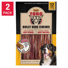 Bully hide chew treat package with bull logo and 12-count label