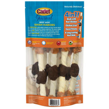 Cadet Gourmet shish kabobs package, 4-in-1 real chicken, sweet potato, beef hide